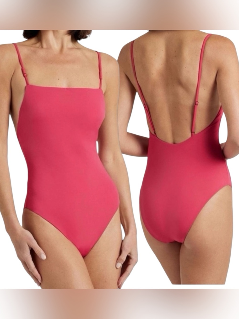 ONIA Juliette One Piece Solid Tricot Rose EUC Size Small